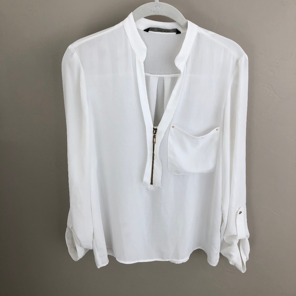 ZARA- WHITE BLOUSE
